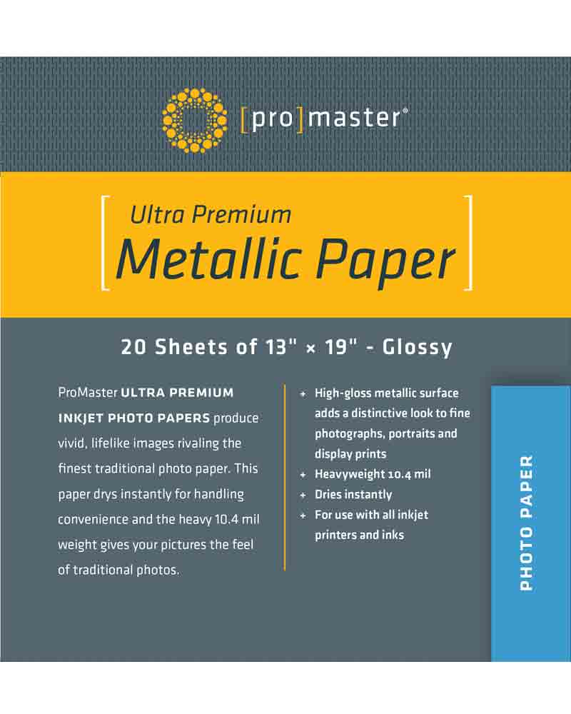 Promaster Silver Metallic Paper 13x19 | 20 Sheets