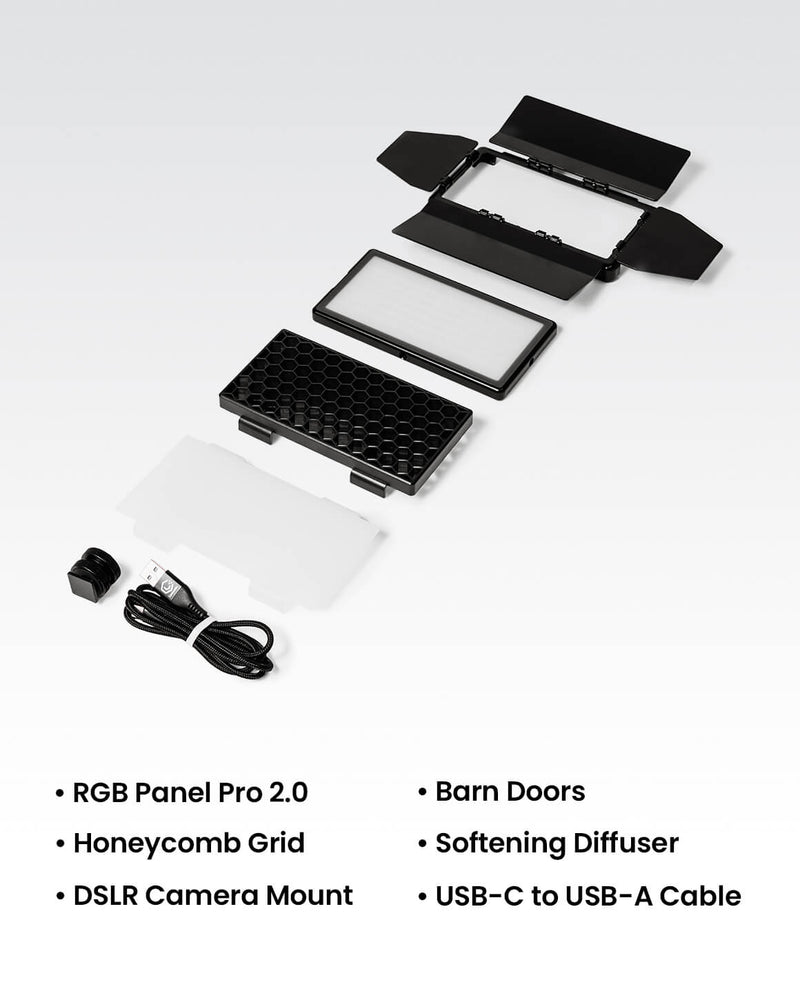 Lume Cube RGB Panel Pro 2.0 Light Shaping Kit App Controlled LED Panel Light with Accessories