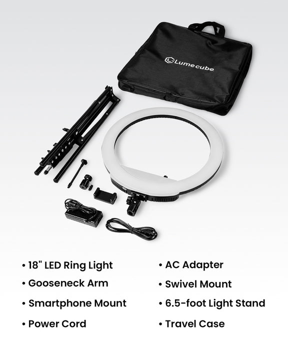 Lume Cube Ring Light 18 Inch Portable LED Ring Light with Stand