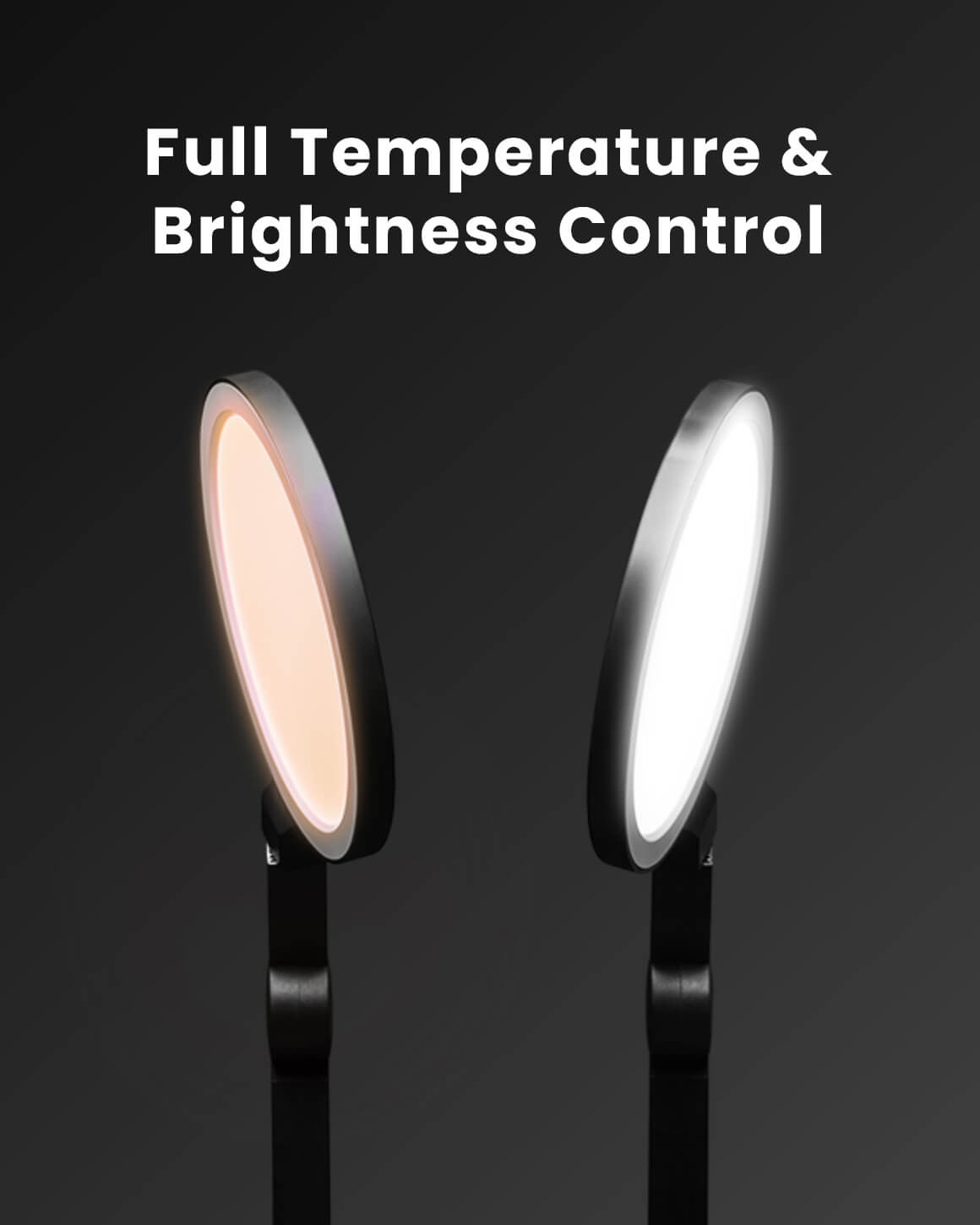 Lume Cube Edge Light 2.0 with Base Black LED Desk Lamp