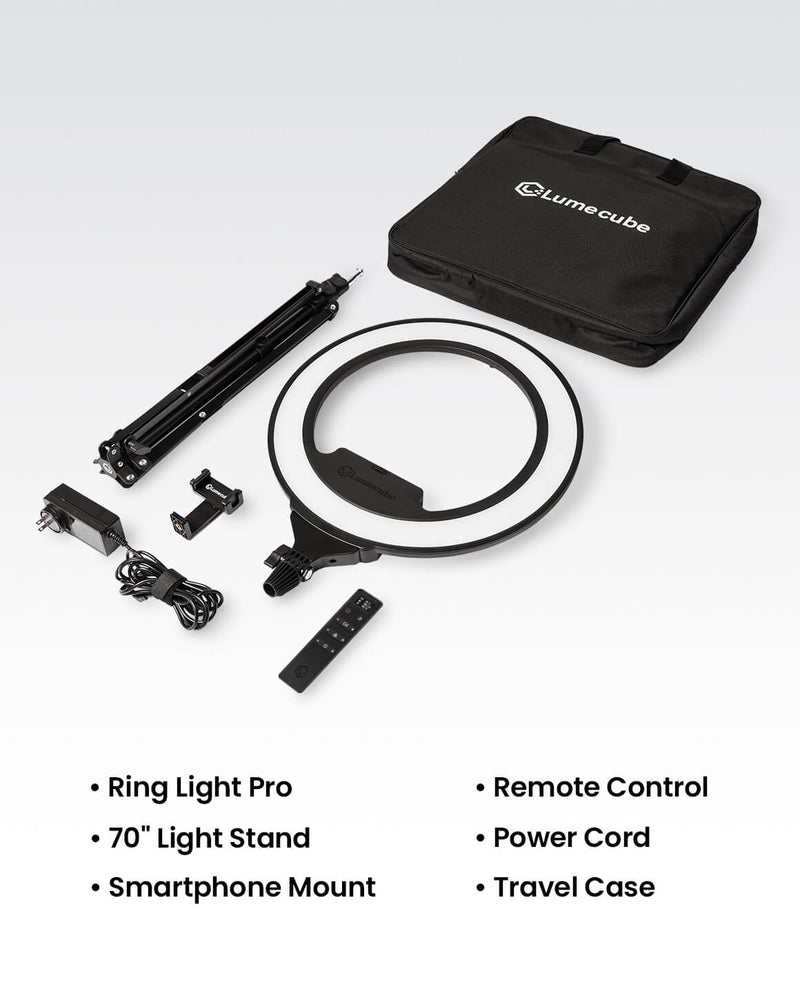 Lume Cube Cordless Ring Light Pro Black 18-inch Edge-Lit LED Ring Light