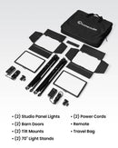 Lume Cube Studio Panel 3-Point Lighting Kit Three Edge-Lit LED Panel Lights with Stands