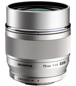 Olympus M 75mm F/1.8 Silver Lens