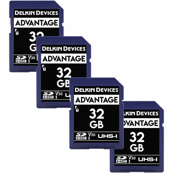 Delkin 32GB SD Advantage Memory Card 4 Pack