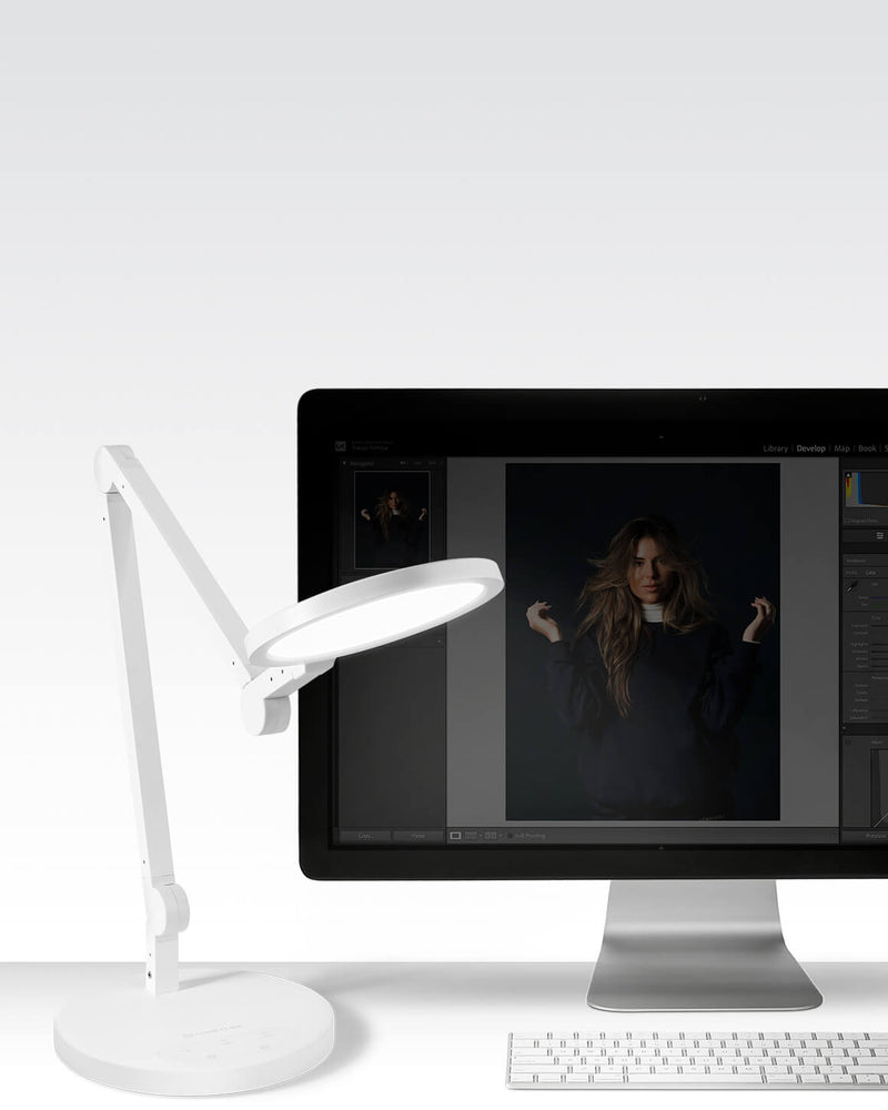 Lume Cube Edge Light 2.0 with Base White LED Desk Lamp