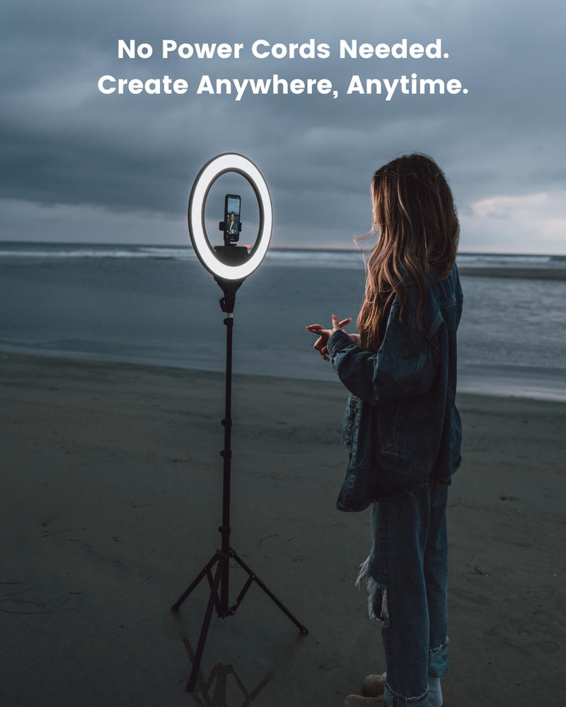 Lume Cube Cordless Ring Light Pro Black 18-inch Edge-Lit LED Ring Light