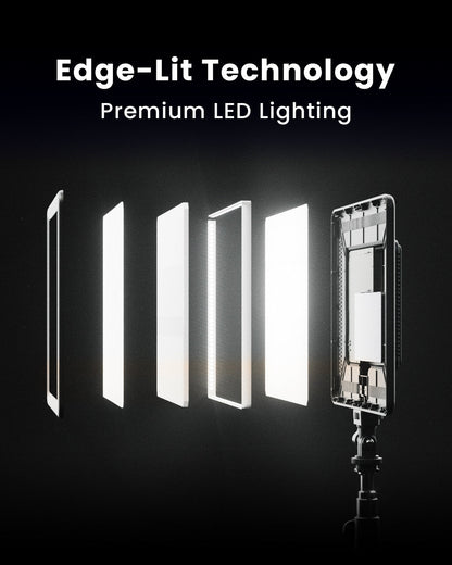Lume Cube Studio Panel 3-Point Lighting Kit Three Edge-Lit LED Panel Lights with Stands